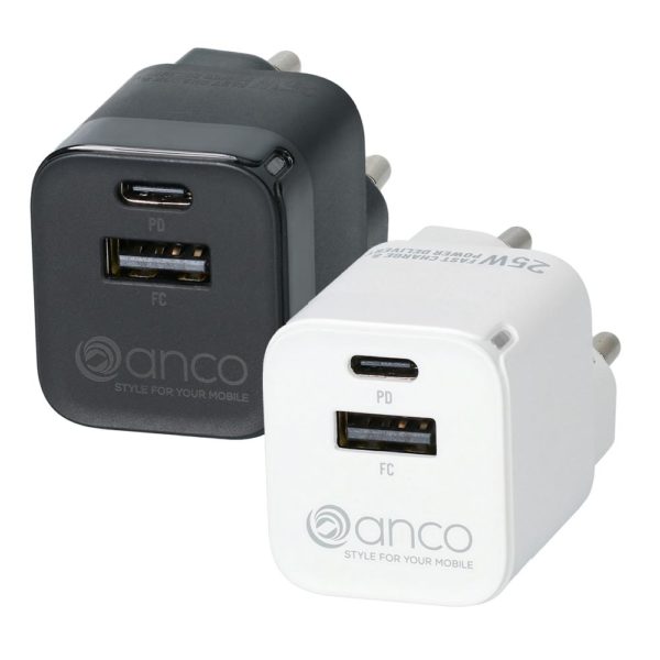 anco mini 25W USB-C Power Delivery / USB-A FastCharge Dual Schnellladegerät