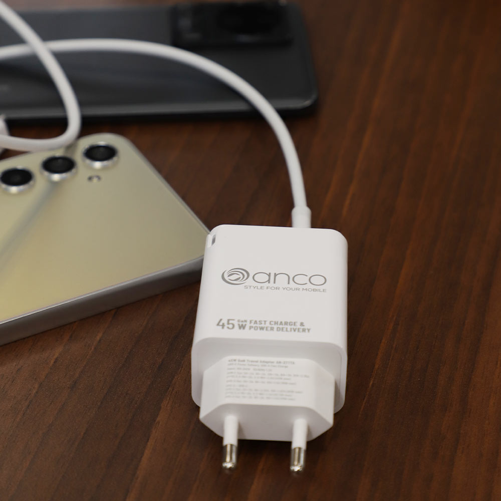 anco_45W_Charger_weiss_liegend anco® 45W Ladegerät - weiß - Schnellladegerät