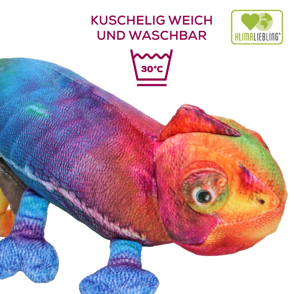 Plüschtier Chamäleon Ulf ist 30°C waschbar