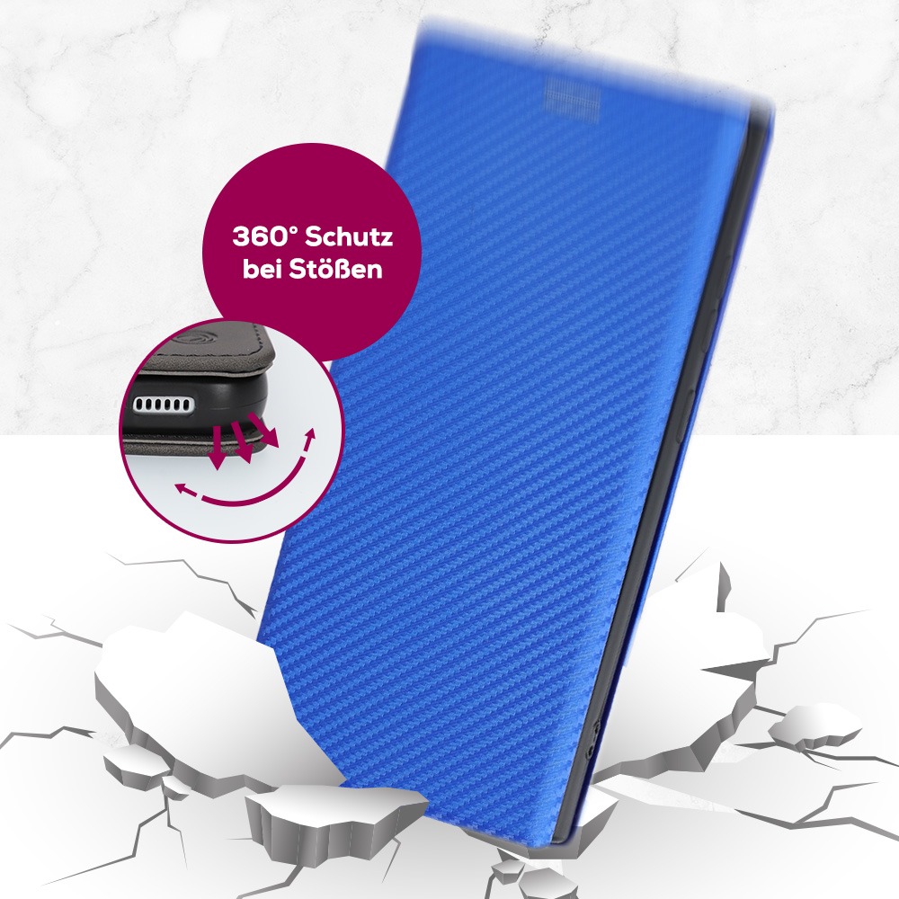 CarbonOpticBookcase 360Schutz anco® Bookcase Carbon Optic Handyhülle Carbon