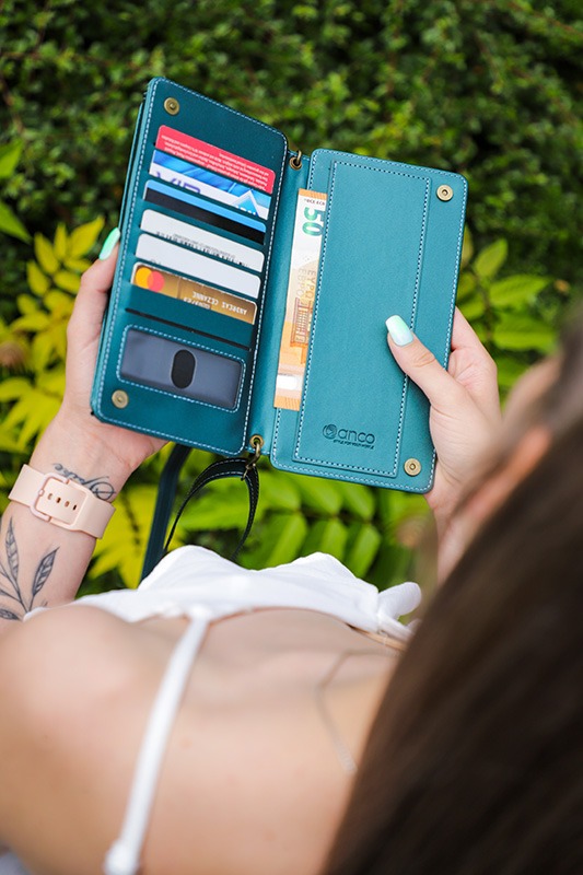 anco® Handybag Paris geöffnet und viele Kartenfächer