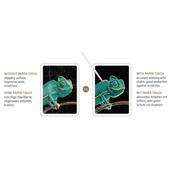Vergleich normale Folie vs. Paper Touch Folie