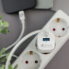 anco® mini 30W USB-C / USB-A Dual Schnellladegerät GaN in weiß in Steckdosenleiste