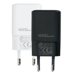 anco® GaN 45W Dual Wall Charger USB-C Power Delievery
