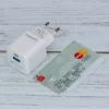 anco_45W_Charger_weiss_groessenvergleich anco® GaN 45W Wall Charger USB-C USB-A - Größenvergleich mit einer Kreditkarte