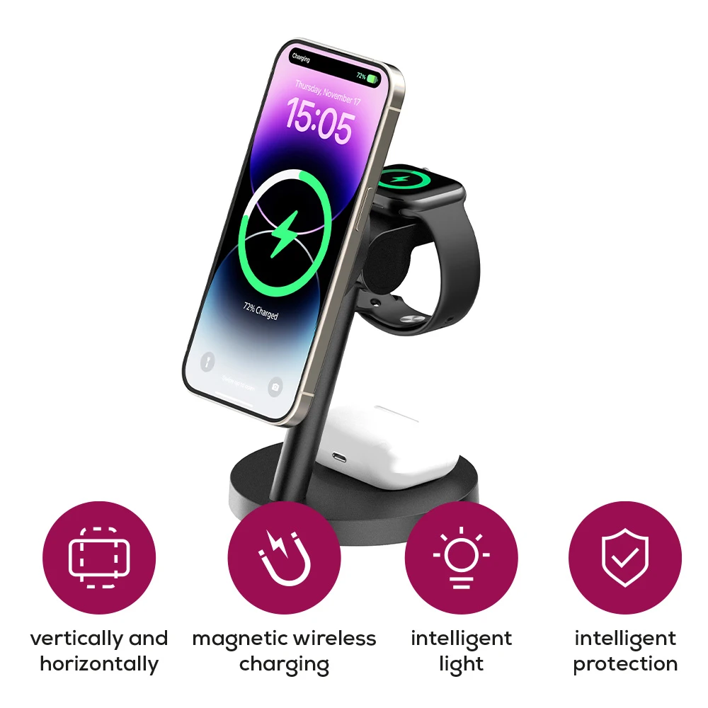 anco® 4in1 Fast Wireless Charger mit Qi2.2
