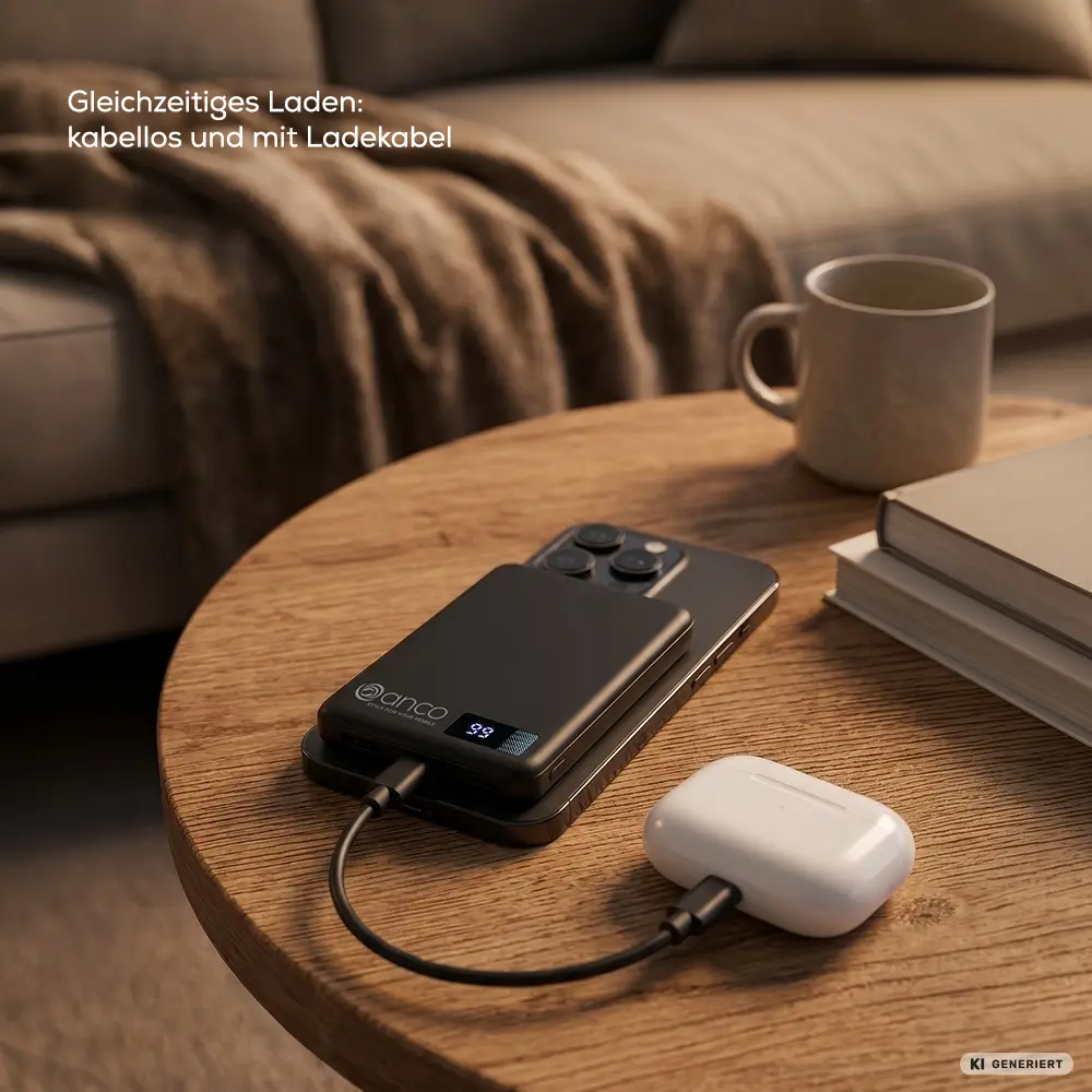 anco® 3in1 Magnetic Powerbank - kabellos und kabelgebunden